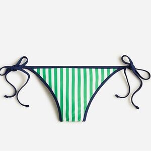 J Crew. String hipster bikini bottom in reversible floral stripe NWT